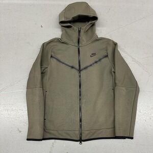 Nike Hoodie Mens Large Green Windrunner Full Zip Fleece Reflective Sweatshirt